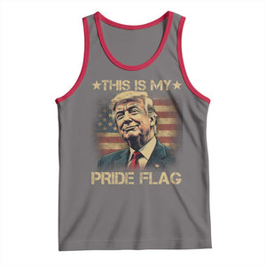 Funny This Is My Pride Flag Trump Tank Top 4th Of July Vintage American Flag TS11 Deep Heather Red Print Your Wear