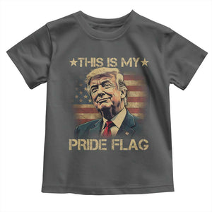 Funny This Is My Pride Flag Trump Toddler T Shirt 4th Of July Vintage American Flag TS11 Dark Heather Print Your Wear