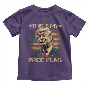 Funny This Is My Pride Flag Trump Toddler T Shirt 4th Of July Vintage American Flag TS11 Purple Print Your Wear