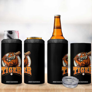 Funny Tiger Lover Baseball Animal Sport 4 in 1 Can Cooler Tumbler Inspirational Athletic TS11 Print Your Wear