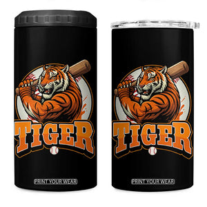 Funny Tiger Lover Baseball Animal Sport 4 in 1 Can Cooler Tumbler Inspirational Athletic TS11 One Size: 16 oz Black Print Your Wear