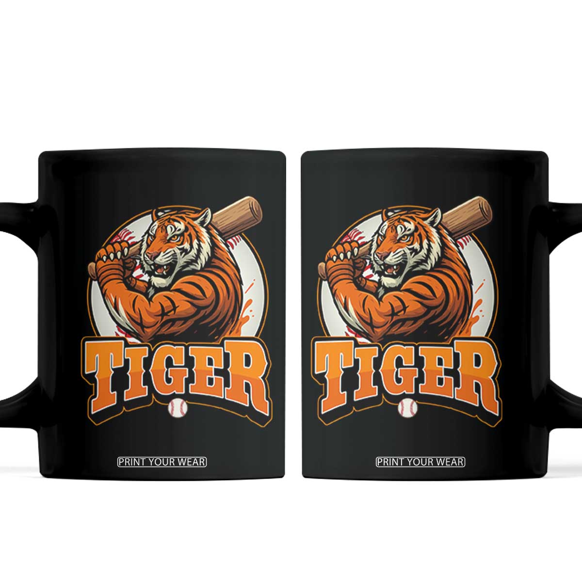 Funny Tiger Lover Baseball Animal Sport Coffee Mug Inspirational Athletic TS11 Black Print Your Wear