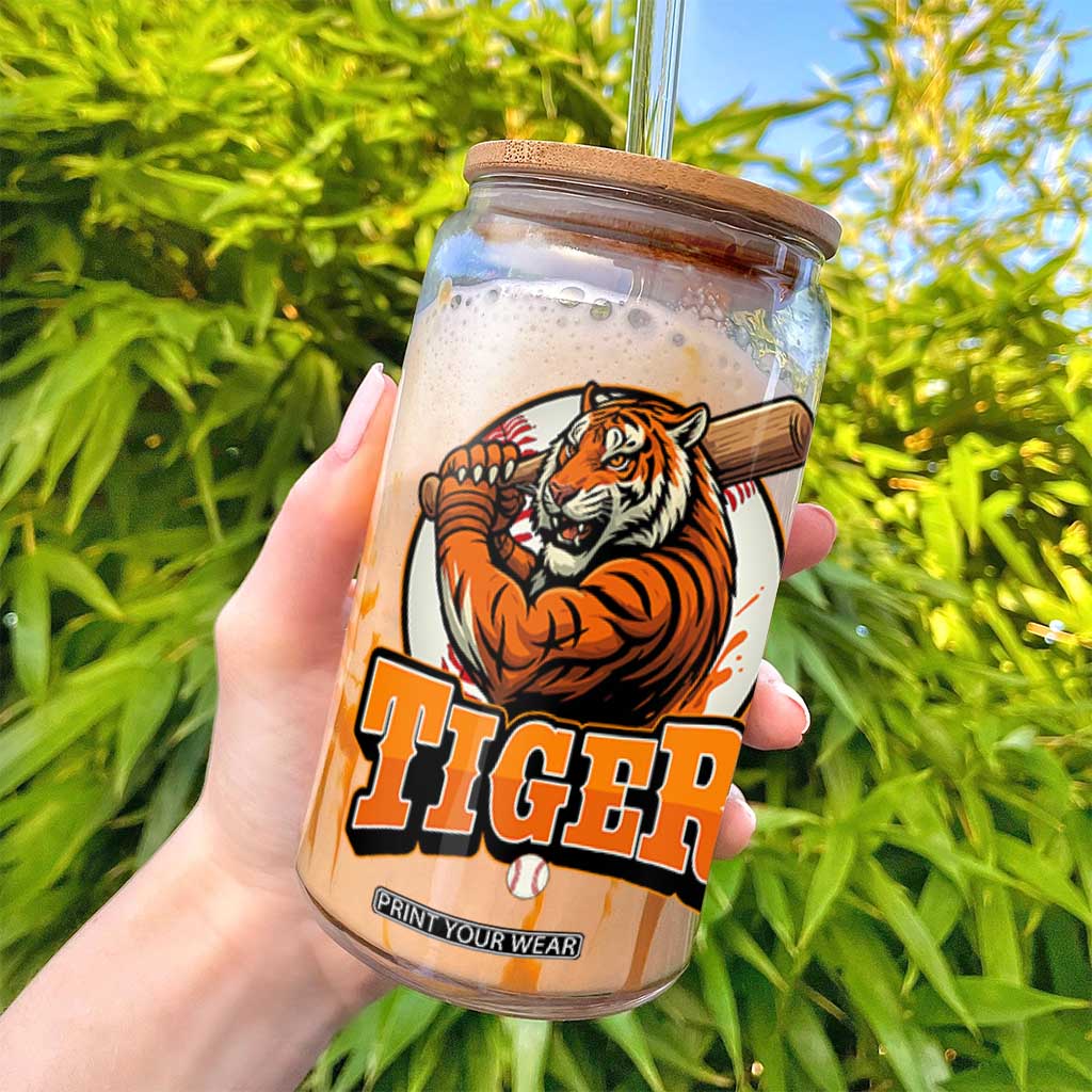 Funny Tiger Lover Baseball Animal Sport Glass Can Inspirational Athletic TS11 Print Your Wear