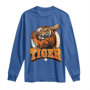 Funny Tiger Lover Baseball Animal Sport Long Sleeve Shirt Inspirational Athletic TS11 Royal Blue Print Your Wear
