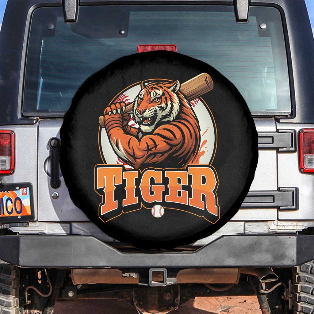 Funny Tiger Lover Baseball Animal Sport Spare Tire Cover Inspirational Athletic TS11 No hole Black Print Your Wear