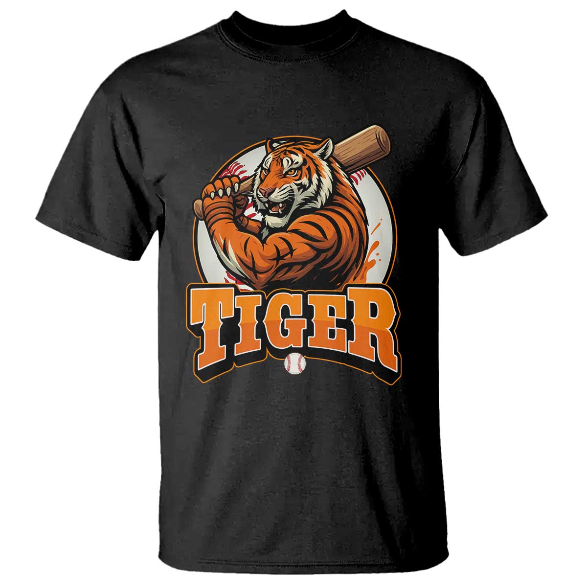 Funny Tiger Lover Baseball Animal Sport T Shirt Inspirational Athletic TS11 Black Print Your Wear