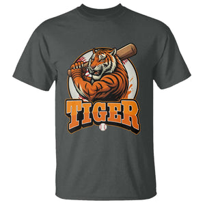 Funny Tiger Lover Baseball Animal Sport T Shirt Inspirational Athletic TS11 Dark Heather Print Your Wear