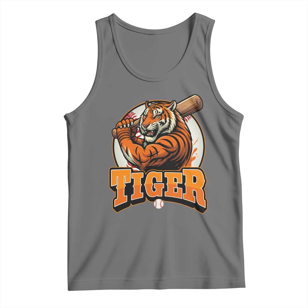 Funny Tiger Lover Baseball Animal Sport Tank Top Inspirational Athletic TS11 Black Heather Print Your Wear