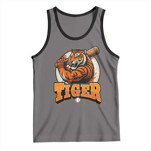 Funny Tiger Lover Baseball Animal Sport Tank Top Inspirational Athletic TS11 Deep Heather Black Print Your Wear