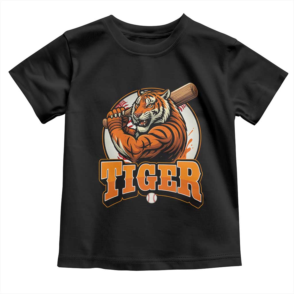 Funny Tiger Lover Baseball Animal Sport Toddler T Shirt Inspirational Athletic TS11 Black Print Your Wear