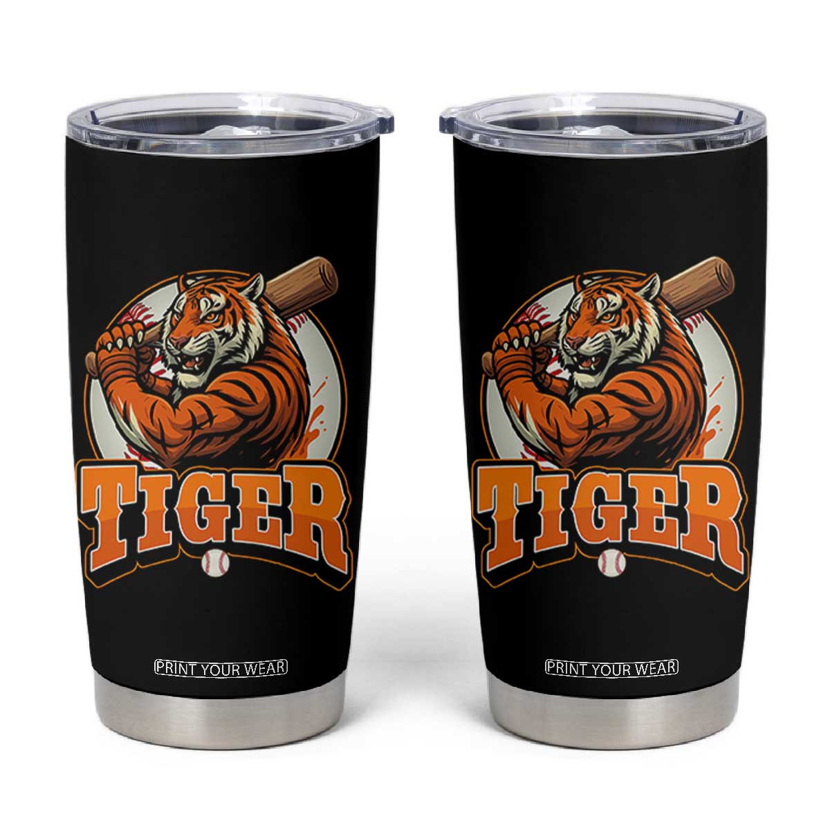 Funny Tiger Lover Baseball Animal Sport Tumbler Cup Inspirational Athletic TS11 Black Print Your Wear