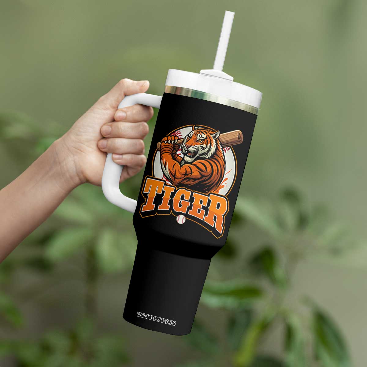Funny Tiger Lover Baseball Animal Sport Tumbler With Handle Inspirational Athletic TS11 Print Your Wear