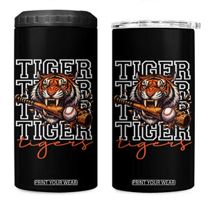 Funny Tiger Lover Baseball Animal Sports 4 in 1 Can Cooler Tumbler Inspirational Athletic TS11 One Size: 16 oz Black Print Your Wear