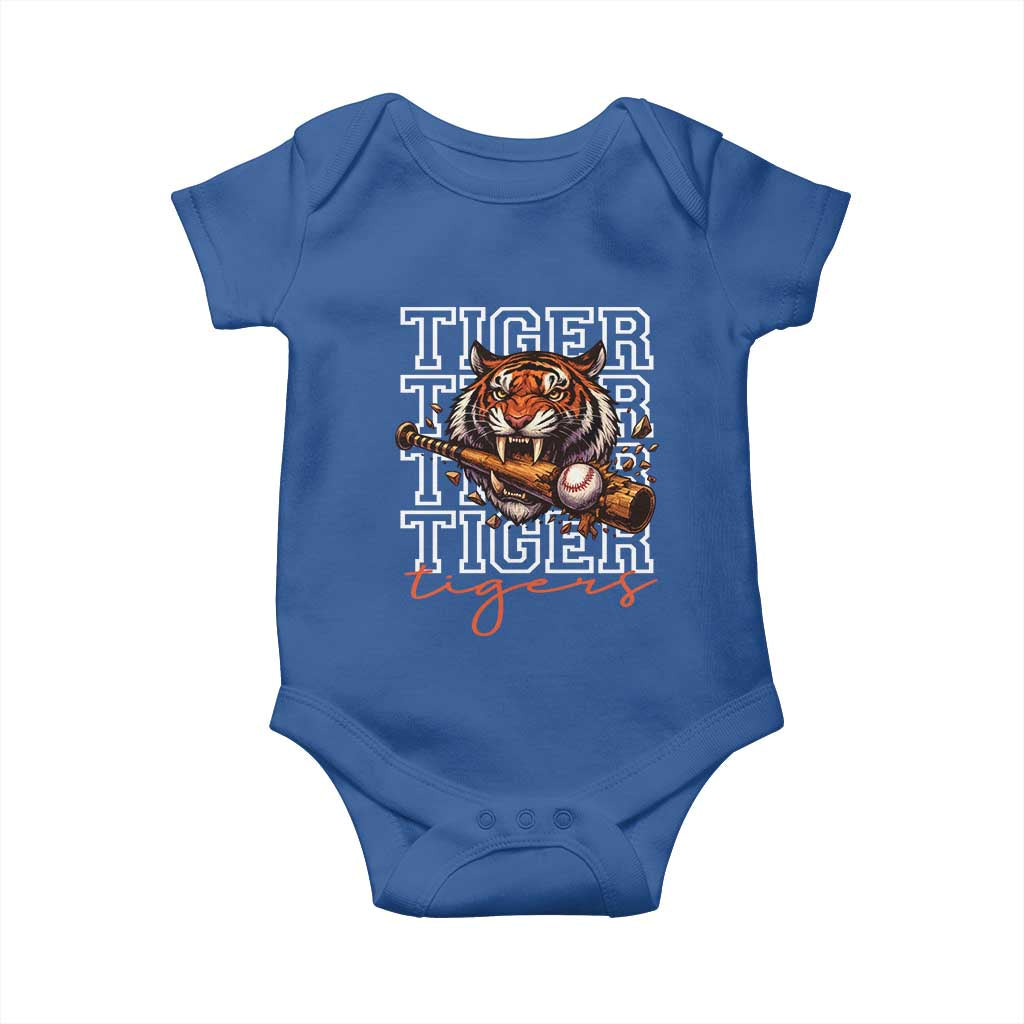 Funny Tiger Lover Baseball Animal Sports Baby Onesie Inspirational Athletic TS11 Royal Blue Print Your Wear