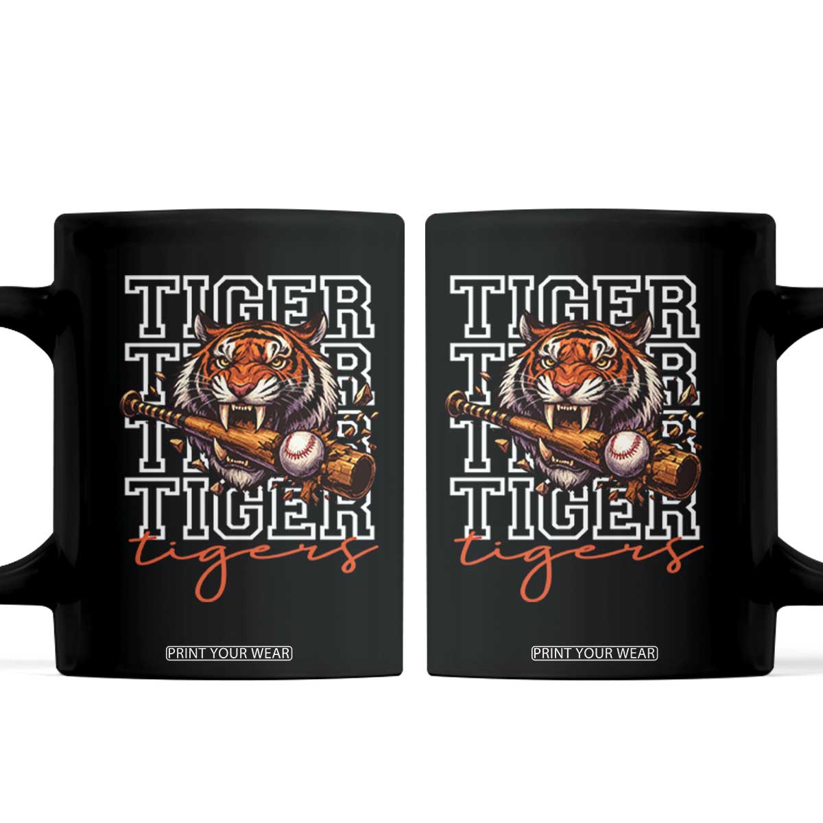 Funny Tiger Lover Baseball Animal Sports Coffee Mug Inspirational Athletic TS11 Black Print Your Wear