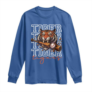 Funny Tiger Lover Baseball Animal Sports Long Sleeve Shirt Inspirational Athletic TS11 Royal Blue Print Your Wear