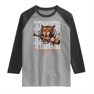 Funny Tiger Lover Baseball Animal Sports Raglan Shirt Inspirational Athletic TS11 Sport Gray Black Print Your Wear