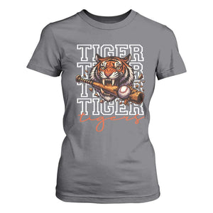 Funny Tiger Lover Baseball Animal Sports T Shirt For Women Inspirational Athletic TS11 Charcoal Print Your Wear
