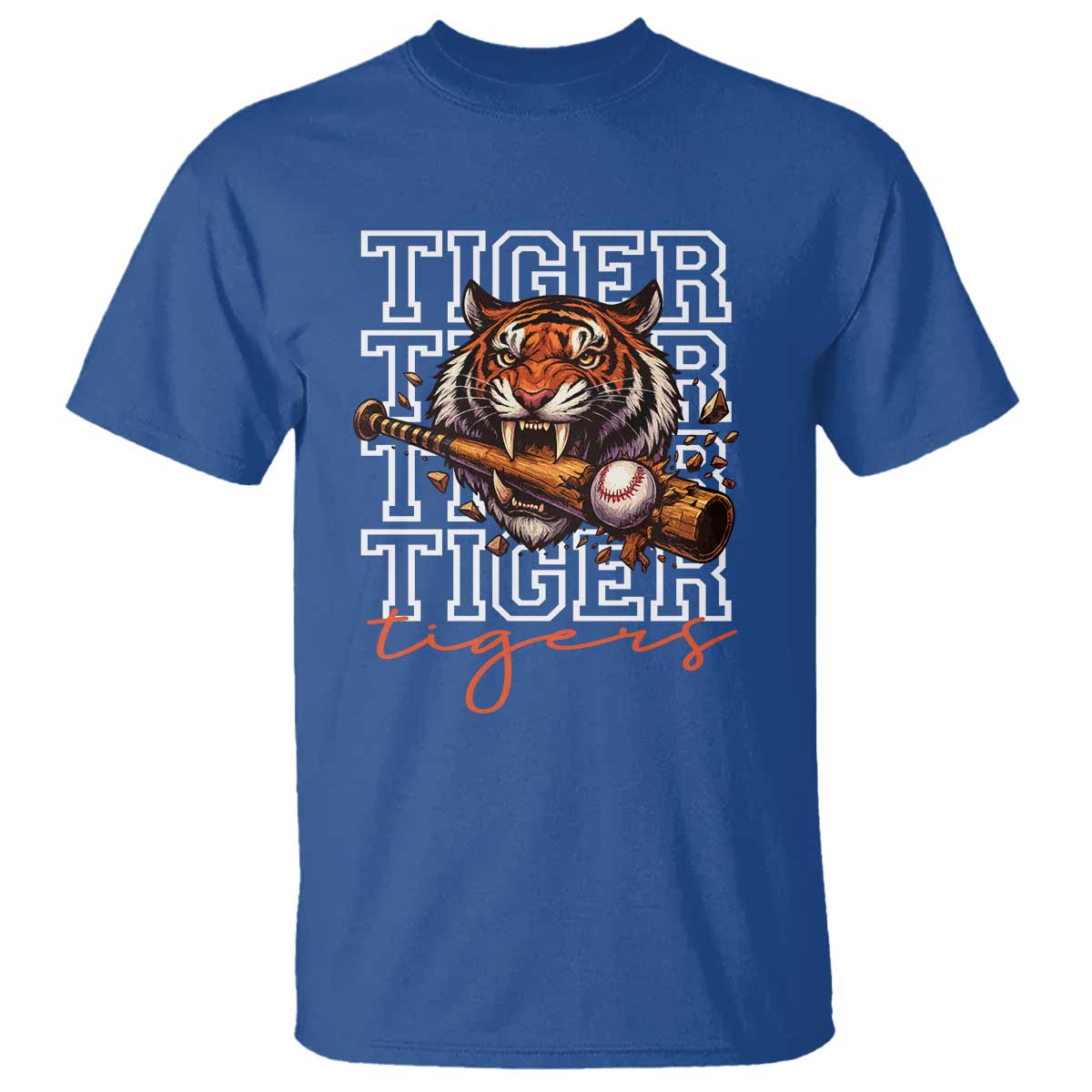 Funny Tiger Lover Baseball Animal Sports T Shirt Inspirational Athletic TS11 Royal Blue Print Your Wear