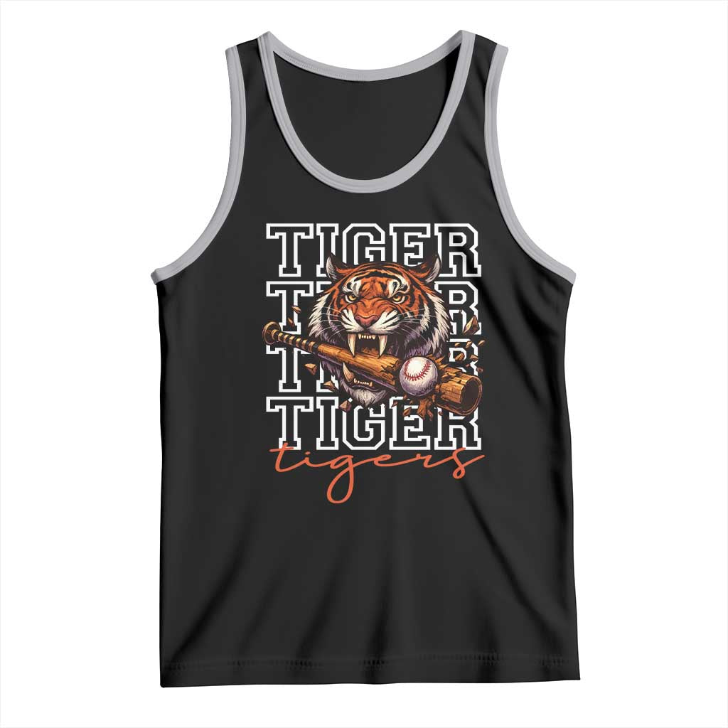 Funny Tiger Lover Baseball Animal Sports Tank Top Inspirational Athletic TS11 Black Athletic Heather Print Your Wear
