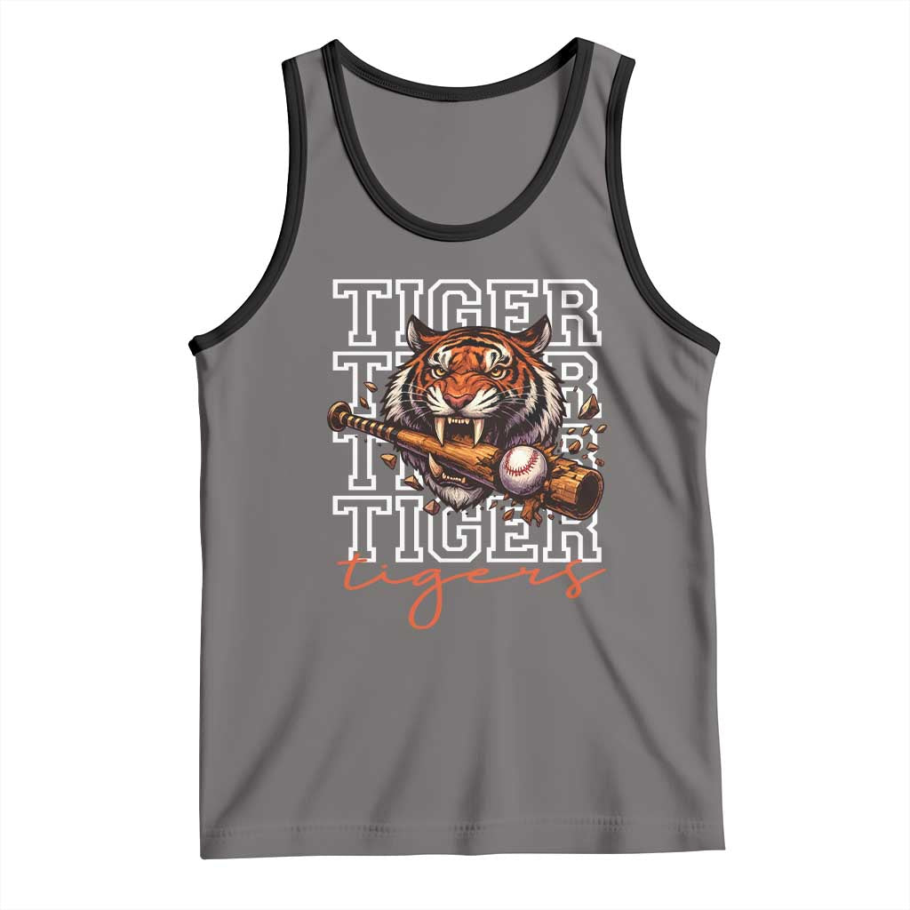 Funny Tiger Lover Baseball Animal Sports Tank Top Inspirational Athletic TS11 Deep Heather Black Print Your Wear