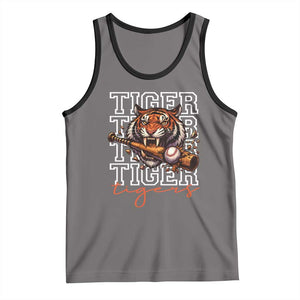 Funny Tiger Lover Baseball Animal Sports Tank Top Inspirational Athletic TS11 Deep Heather Black Print Your Wear