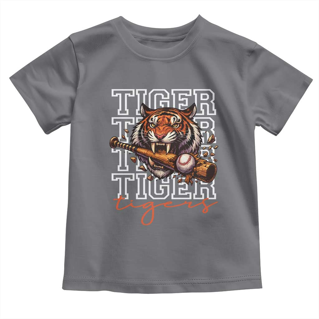 Funny Tiger Lover Baseball Animal Sports Toddler T Shirt Inspirational Athletic TS11 Charcoal Print Your Wear