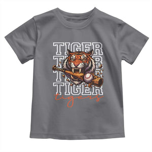 Funny Tiger Lover Baseball Animal Sports Toddler T Shirt Inspirational Athletic TS11 Charcoal Print Your Wear