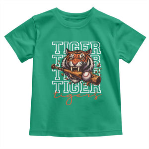 Funny Tiger Lover Baseball Animal Sports Toddler T Shirt Inspirational Athletic TS11 Irish Green Print Your Wear