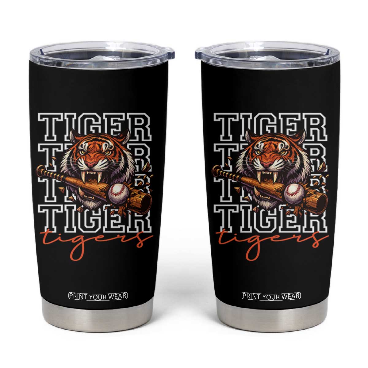 Funny Tiger Lover Baseball Animal Sports Tumbler Cup Inspirational Athletic TS11 Black Print Your Wear