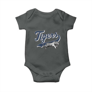 Funny Tiger Lover Sports Name Baseball Baby Onesie TS11 Dark Heather Print Your Wear