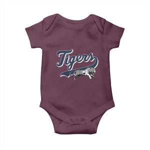 Funny Tiger Lover Sports Name Baseball Baby Onesie TS11 Maroon Print Your Wear