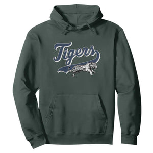 Funny Tiger Lover Sports Name Baseball Hoodie TS11 Dark Forest Green Print Your Wear