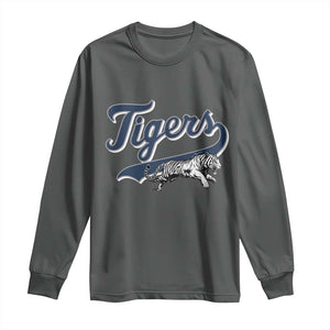 Funny Tiger Lover Sports Name Baseball Long Sleeve Shirt TS11 Dark Heather Print Your Wear