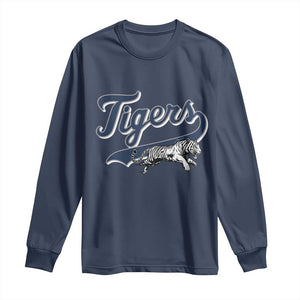 Funny Tiger Lover Sports Name Baseball Long Sleeve Shirt TS11 Navy Print Your Wear