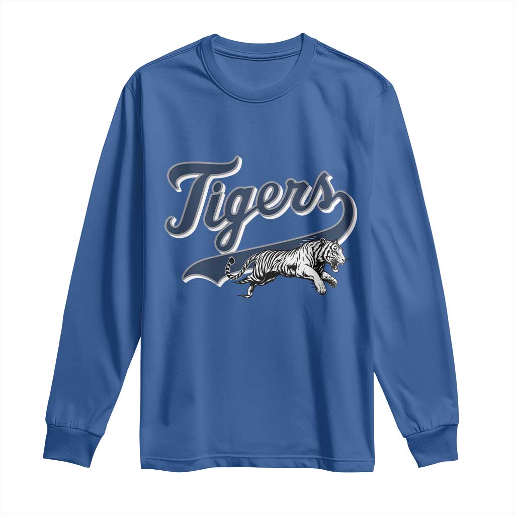 Funny Tiger Lover Sports Name Baseball Long Sleeve Shirt TS11 Royal Blue Print Your Wear