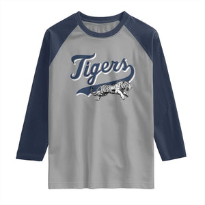 Funny Tiger Lover Sports Name Baseball Raglan Shirt TS11 Sport Gray Navy Print Your Wear