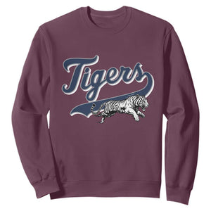 Funny Tiger Lover Sports Name Baseball Sweatshirt TS11 Maroon Print Your Wear