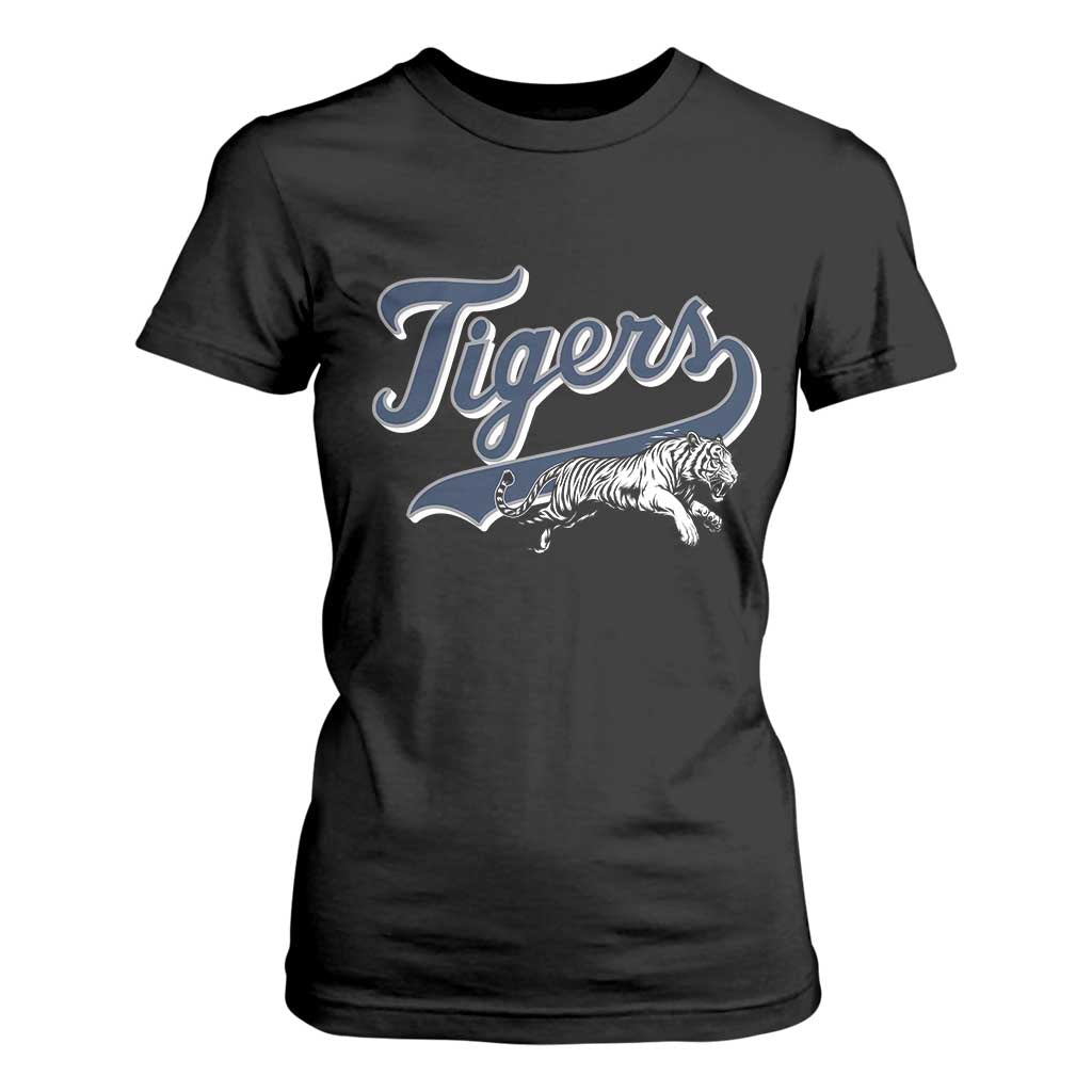 Funny Tiger Lover Sports Name Baseball T Shirt For Women TS11 Black Print Your Wear