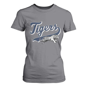 Funny Tiger Lover Sports Name Baseball T Shirt For Women TS11 Charcoal Print Your Wear