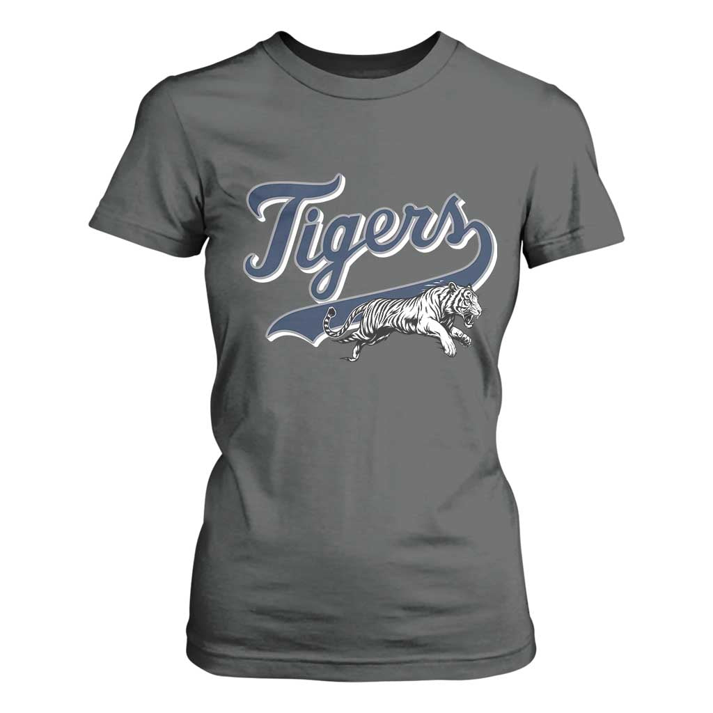 Funny Tiger Lover Sports Name Baseball T Shirt For Women TS11 Dark Heather Print Your Wear
