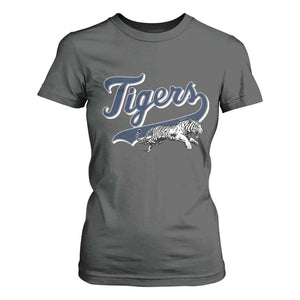 Funny Tiger Lover Sports Name Baseball T Shirt For Women TS11 Dark Heather Print Your Wear