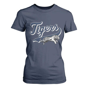 Funny Tiger Lover Sports Name Baseball T Shirt For Women TS11 Navy Print Your Wear