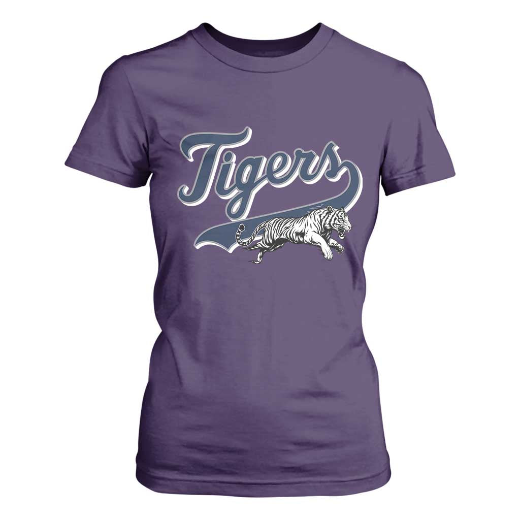 Funny Tiger Lover Sports Name Baseball T Shirt For Women TS11 Purple Print Your Wear