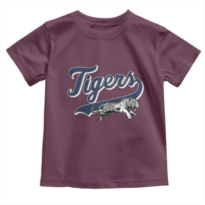 Funny Tiger Lover Sports Name Baseball Toddler T Shirt TS11 Maroon Print Your Wear