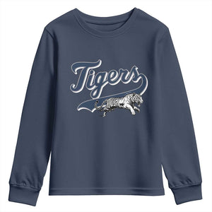 Funny Tiger Lover Sports Name Baseball Youth Sweatshirt TS11 Navy Print Your Wear