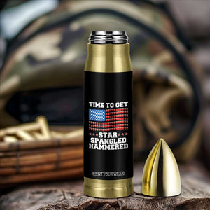 Funny Time To Get Star Spangled Hammered Bullet Tumbler 4th of July Drinking Beer Pong Red Cup American Flag TS11 Print Your Wear