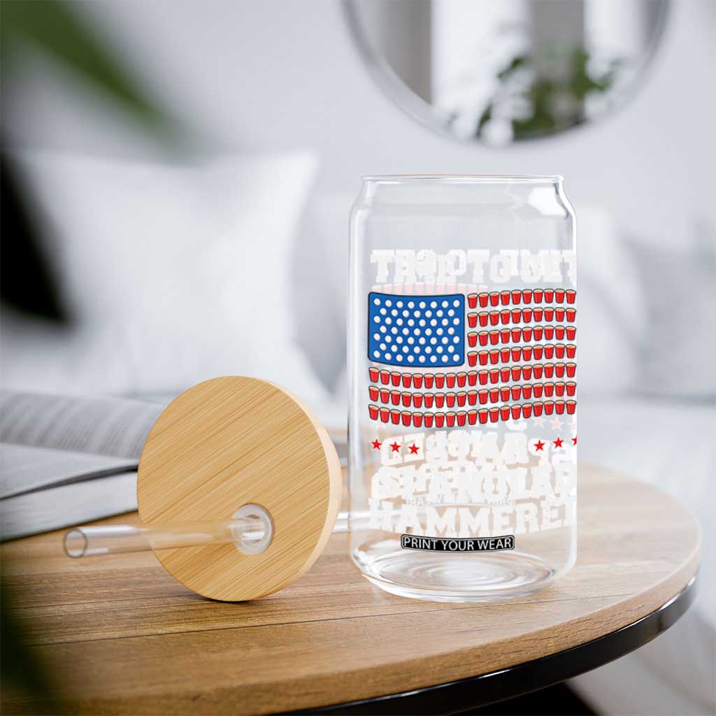 Funny Time To Get Star Spangled Hammered Glass Can 4th of July Drinking Beer Pong Red Cup American Flag TS11 Print Your Wear