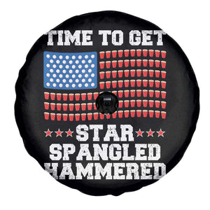 Funny Time To Get Star Spangled Hammered Spare Tire Cover 4th of July Drinking Beer Pong Red Cup American Flag TS11 Print Your Wear
