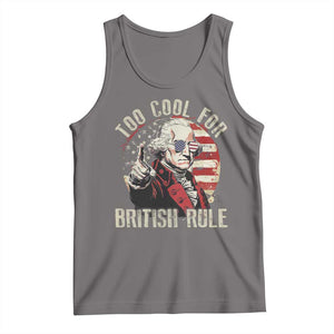 Funny Too Cool For British Rule Tank Top George Washington USA American Flag 4th of July TS11 Deep Heather Print Your Wear